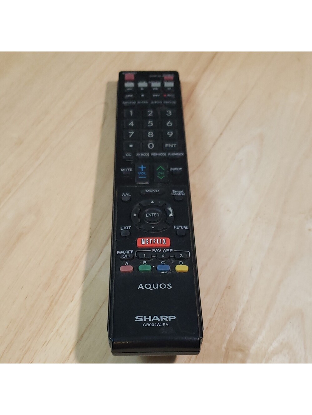 Sharp AQUOS GB004WJSA Wireless TV Remote Control, Black - For Sharp TVs